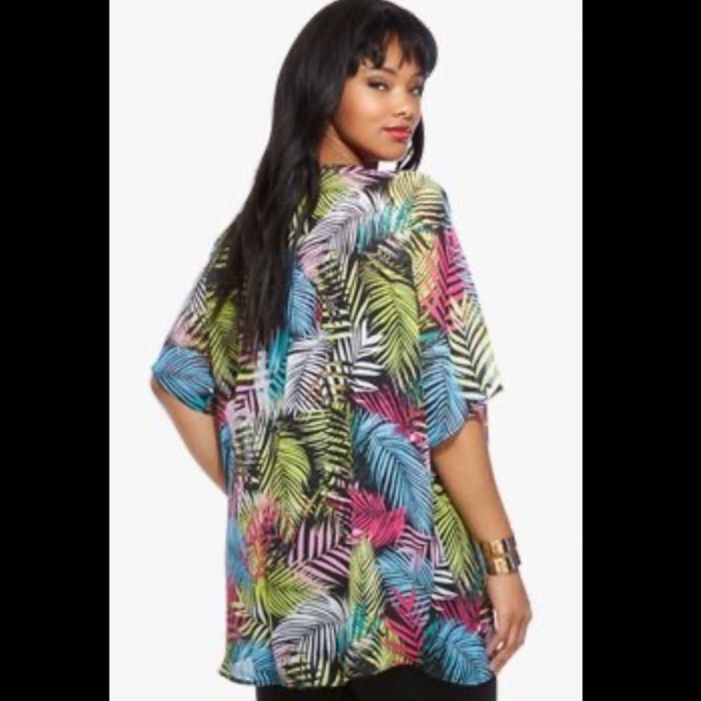 FTF Fashion To Figure kimono beach cover up palm